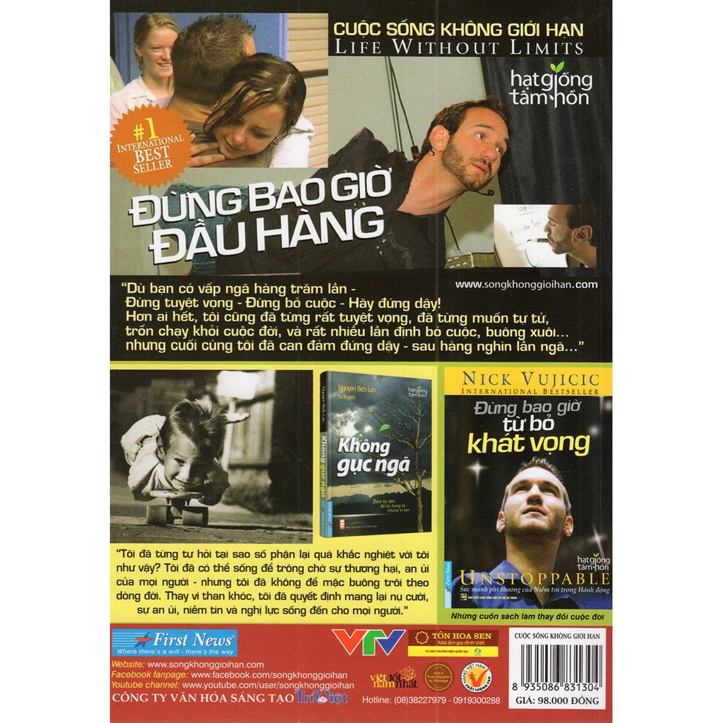 Sách - Nick Vujicic - Cuộc Sống Không Giới Hạn Tặng Post Card Danh Ngôn