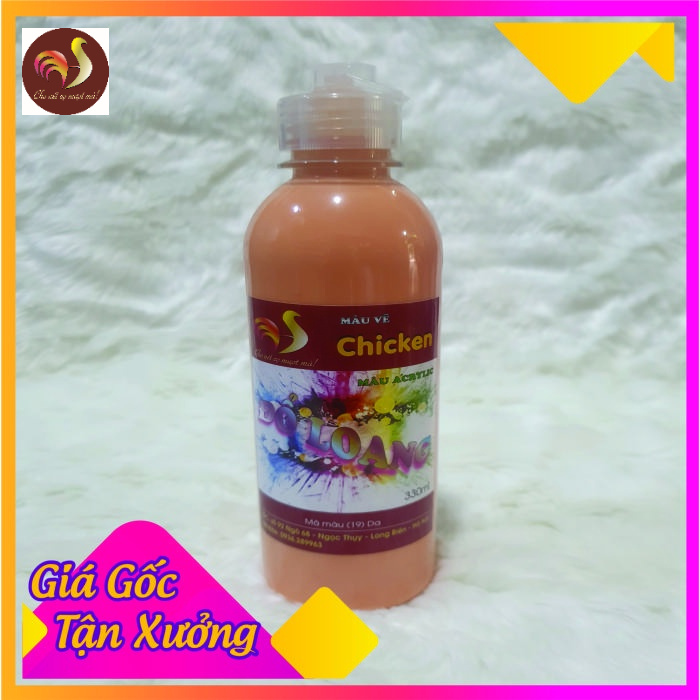 Màu Đổ Loang Chicken 5D Chai 330ml  DIY Đổ Màu Acrylic Tượng Gấu Bearbrick, Tập Vẽ Tranh Độc Đáo