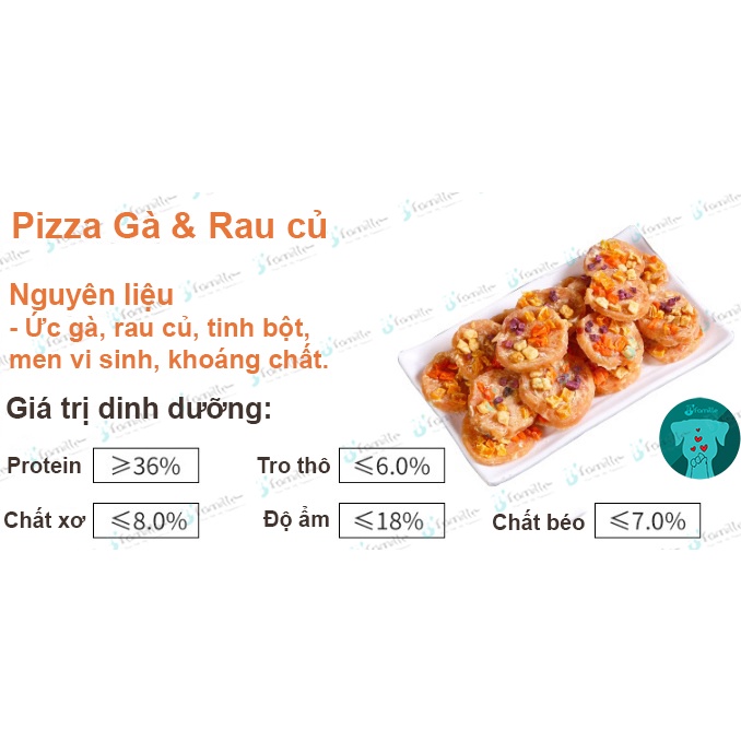Treat Thưởng Giàu Đạm Chó Mèo JFAMILLE, Ức Gà Cuộn Thập Cẩm, Món Ngon Giàu Dinh Dưỡng. JF195
