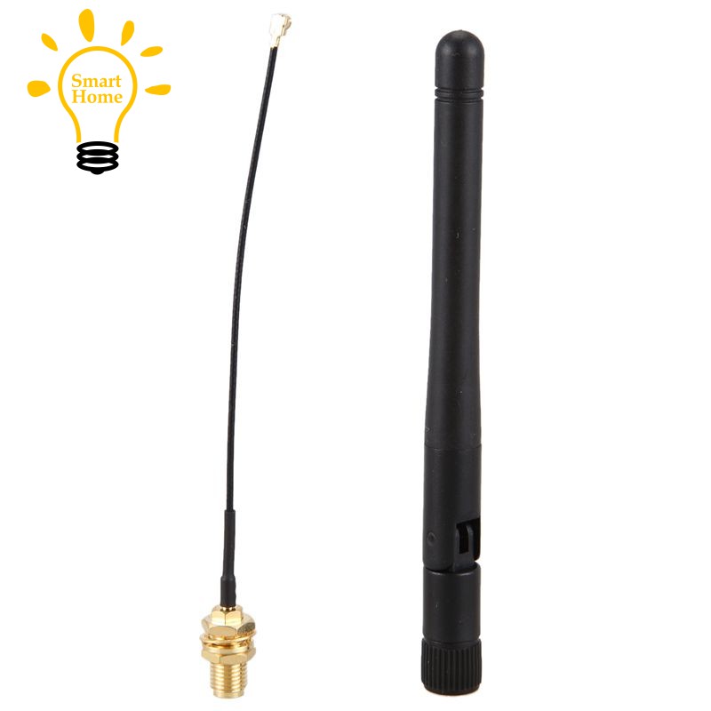 Ăng Ten Cao Su 433mhz 5dbi Gsm Rp-Sma + Cáp Sma Nối Dài