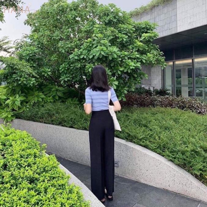 Quần tây ống rộng lưng cao dáng dài suông - Khóa giữa - màu Đen - Trắng - Kem - Mặc đi chơi - đi làm - đi học