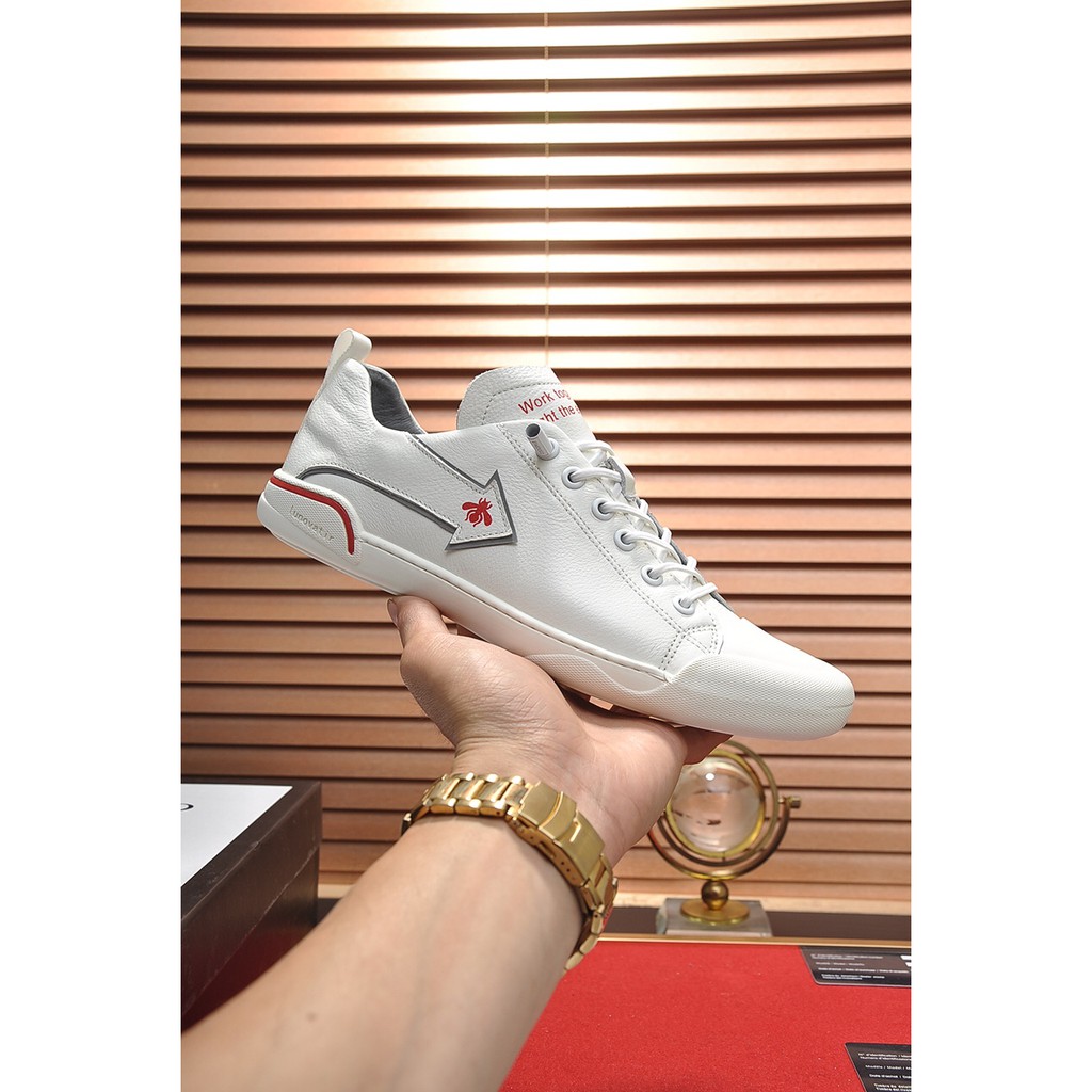 Giày sneakers nam da thật GUCCI GG GC thiết kế hiện đại, họa tiết độc đáo mang đến phong cách mới