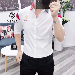 Áo sơ mi trắng nam, dài tay phối màu trẻ trung, lịch lãm NMM018