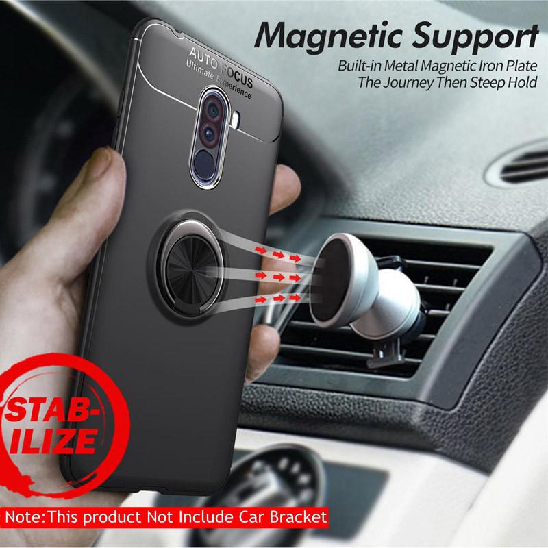 Xiaomi Mi Pocophone F1 Luxury Brand Stand Car Ring Full Phone Case With Finger Ring