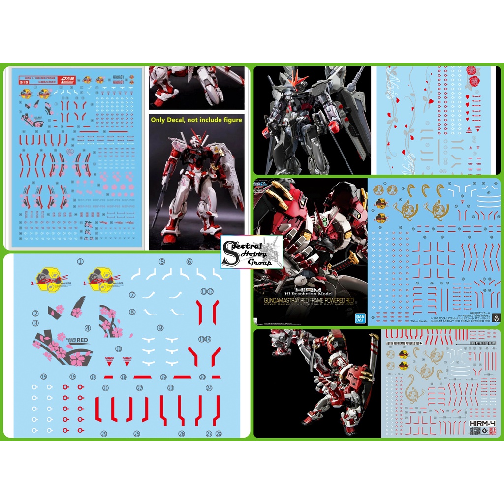 Decal nước dán mô hình HIRM Astray Red Blue Frame / NOIR / Power Arms MG HIRES các loại water sticker