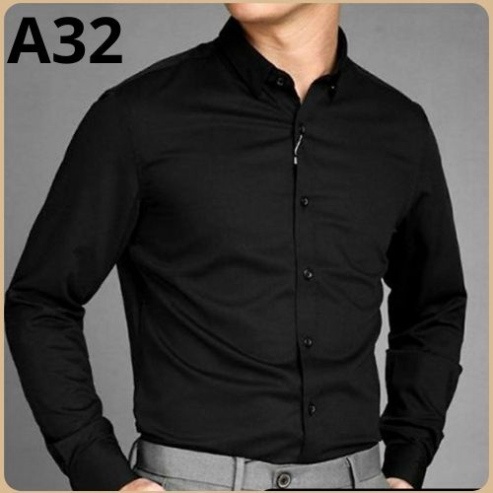 Áo Sơ Mi Nam Chất Lụa Trắng Trơn Đen Trơn Chất Cotton Dài Tay đi học hay công sở đều đẹp Adam_fashion