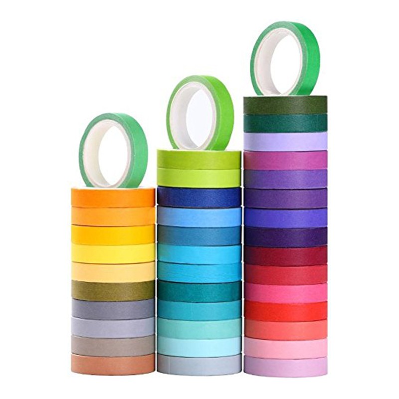 40 cuộn băng keo trang trí washi ( màu sắc hỗn hợp )
