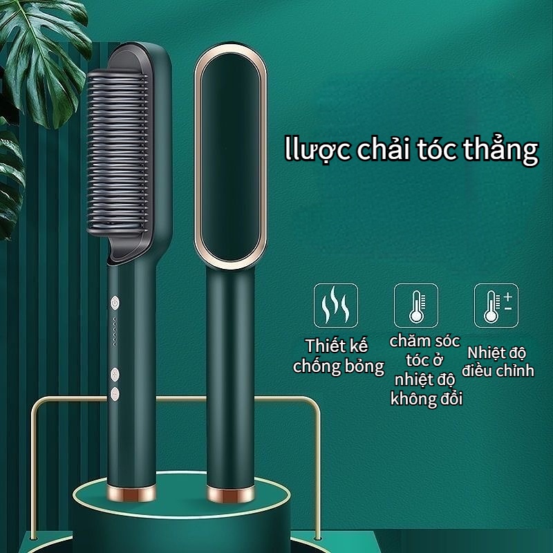 Hàng Hot Lược Điện Chải Thẳng Tóc Tự Động Chống Bỏng Có Thể Điều Chỉnh Phích Cắm EU