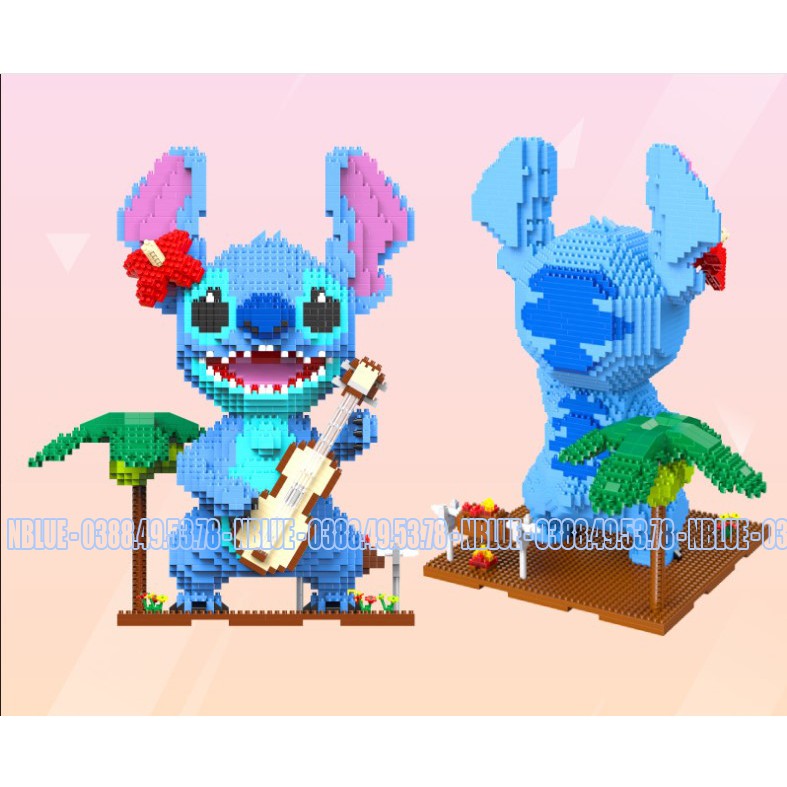 Đồ chơi lắp ráp lego Stich dễ thương nano blocks mô hình lắp ghép trang trí bàn học NBlue