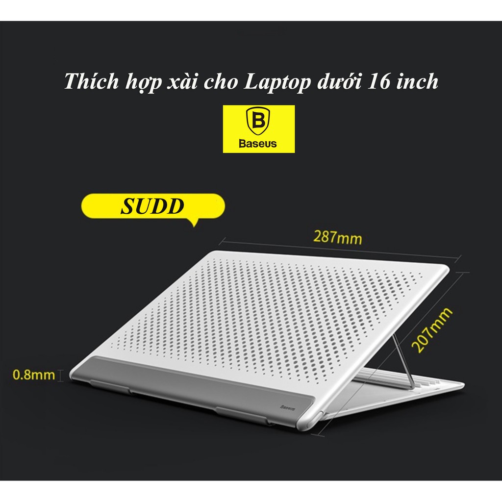 Đế tản nhiệt di động xếp gọn Baseus Let's Go Mesh SUDD Thích hợp xài cho Laptop Macbook Air/Pro dưới 16 inch