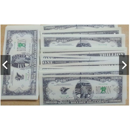 Combo 2 tờ tiền Kỷ niệm mệnh giá 1 Tỷ Đô hình tượng Nữ Thần Tự Do - Play Money