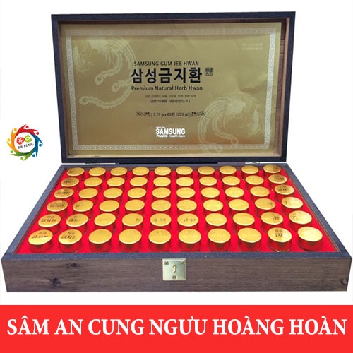 An Cung Ngưu Hoàng Hoàn Samsung Hàn Quốc, Hộp Gỗ 60 Viên, Giúp Bổ Não Và Ngăn Ngừa Tai Biến Đột Qụy