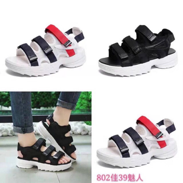 Sandal đế răng cưa thể thao HAN23748 quai dán 3 màu(kèm clip tự quay)