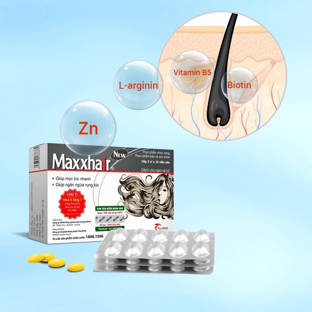 [Tích điểm chính hãng] Maxxhair - Hộp 30 viên