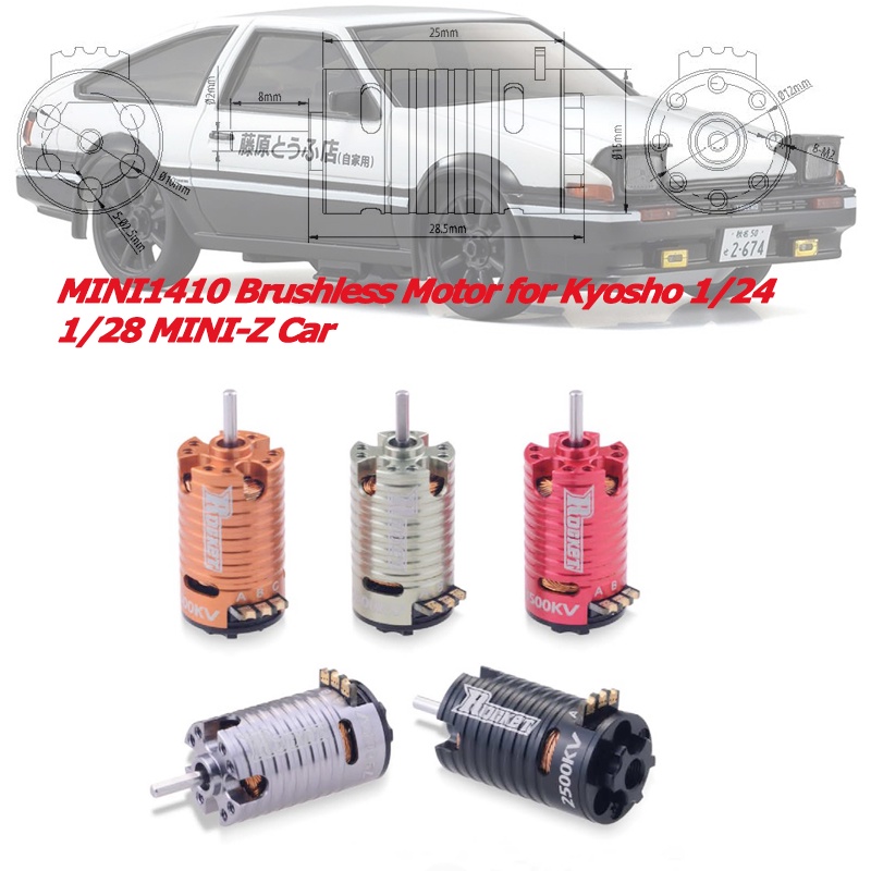Động Cơ Không Chổi Than Thu Nhỏ 1410 2500kv 3500kv 5500kv 7500kv 9500kv Cho Xe Hơi Điều Khiển Từ Xa 1/24 1/28 1/32