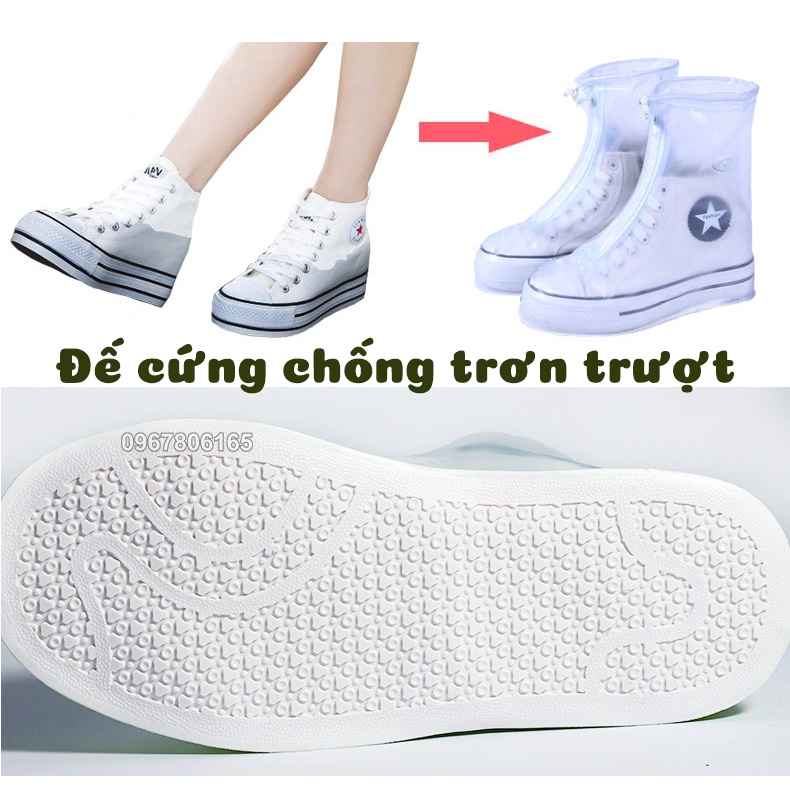 Bao Bọc Giày Đi Mưa Đế Cao Su Chống Trơn Trượt, Siêu Bền