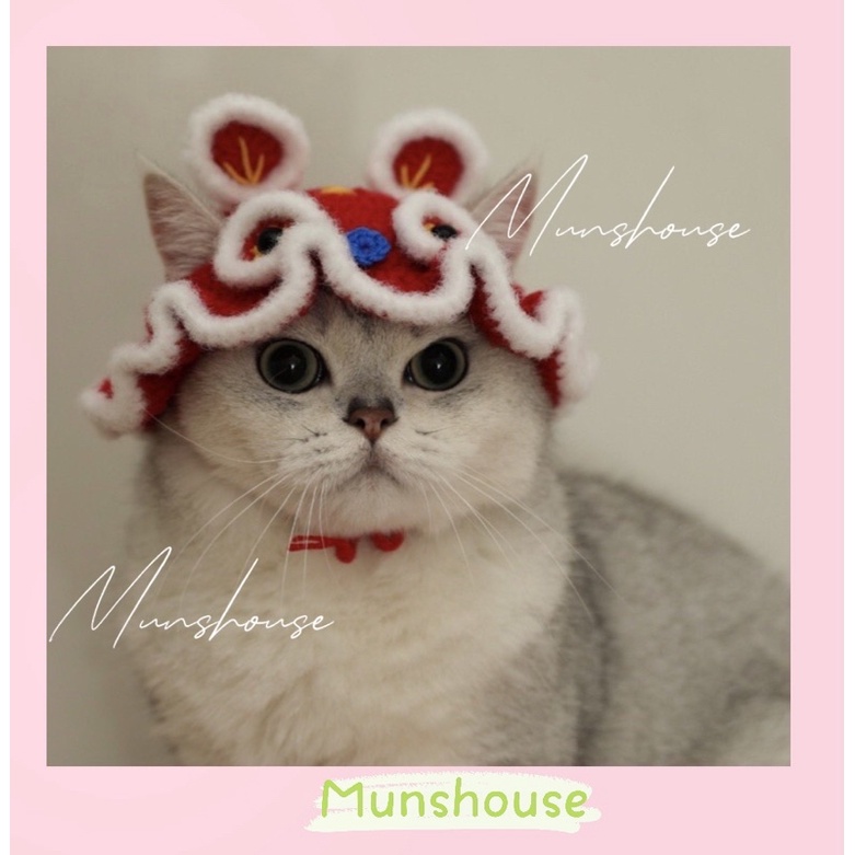 Hàng có sẵn - Mũ len Kỳ lân cho thú cưng đón Trung Thu - Tết