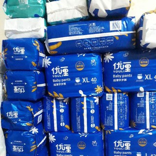 Bỉm Quần/Dán YOULI BABY PANTS đủ size S56, S112, M46, M92, L42, L84, XL40, XL80, XL76, XXL72, XXXL68