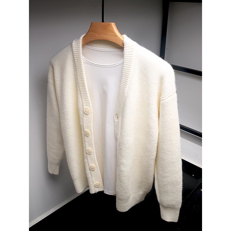 Áo khoác len cardigan dáng rộng đơn giản thời trang thu đông