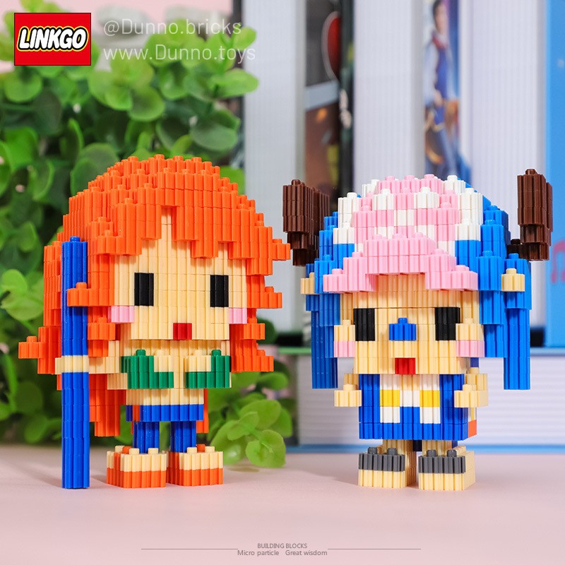 Combo 10 Nhân vật One Piece Đảo Hải Tặc - Lắp ráp Lego Nanoblock Linkgo