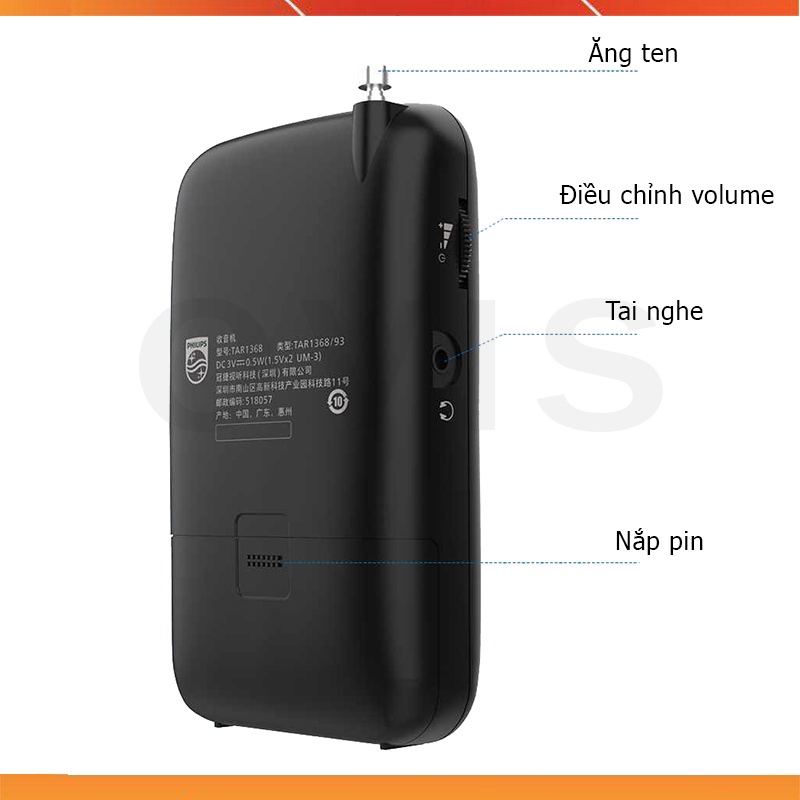 Philips TAR1368 - Đài Radio AM/FM Cổ Điển Bỏ Túi Dành Cho Người Già