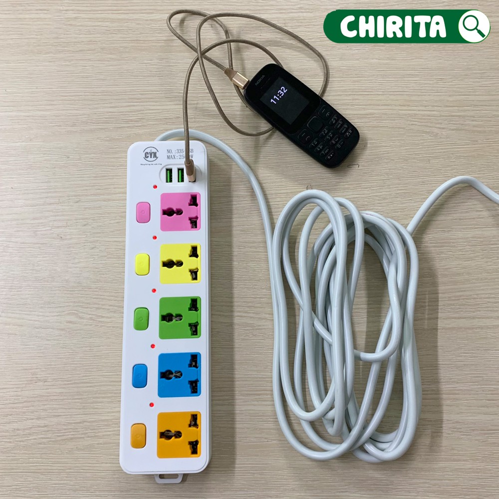 Ổ Cắm Điện Đa Năng Thông Minh CHỌN MẪU - Ổ Cắm Điện Có Cổng USB Tiện Lợi, Phích Cắm Điện CHIRITA