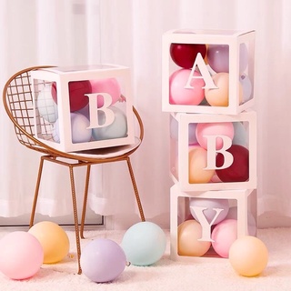 4 Hộp Baby Phong Cách Hàn Quốc Trang Trí Sinh Nhật [ Tặng Bóng]