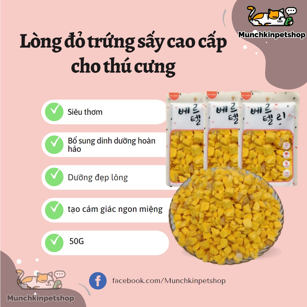 Lòng đỏ trứng gà sấy khô ăn vặt cho thú cưng