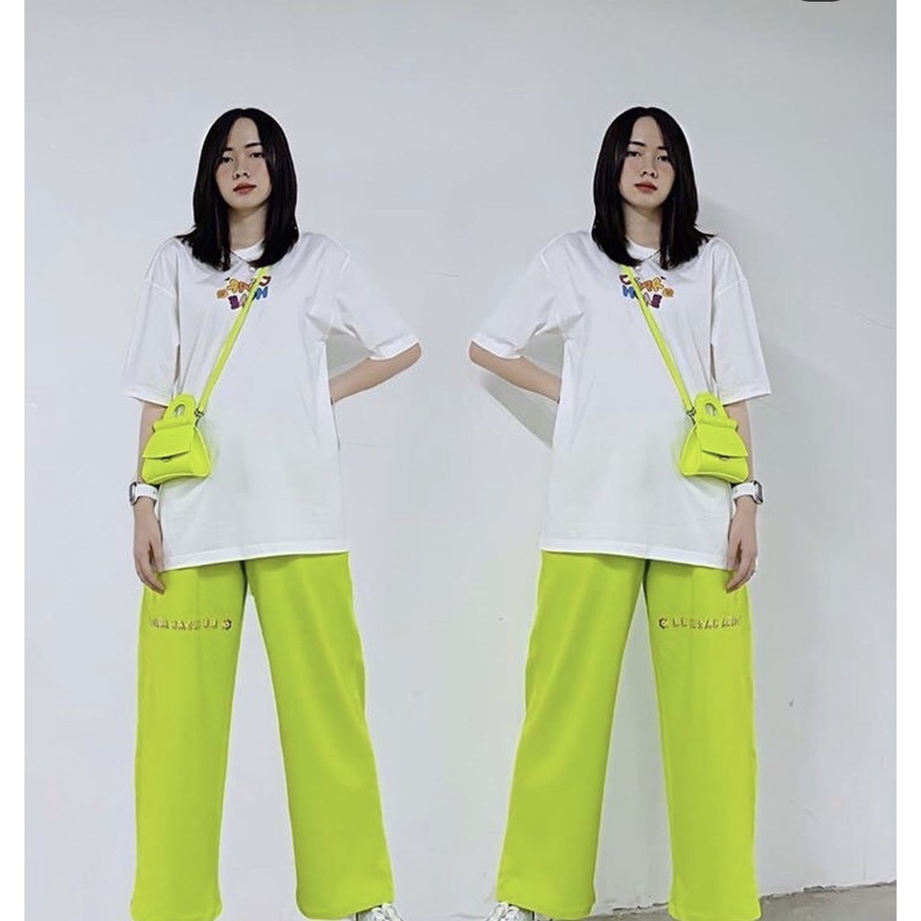 Quần dài, quần thun cotton ca dá ZIZI trắng/đen/xám/tím/xanh neon ( hình thật, kèm clip)