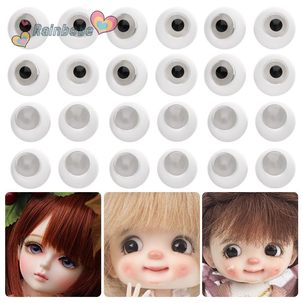 1 Set Miếng Dán Mắt Nhựa Acrylic Trong Suốt Màu Cầu Vồng 8~26mm DIY Dành Cho Búp Bê