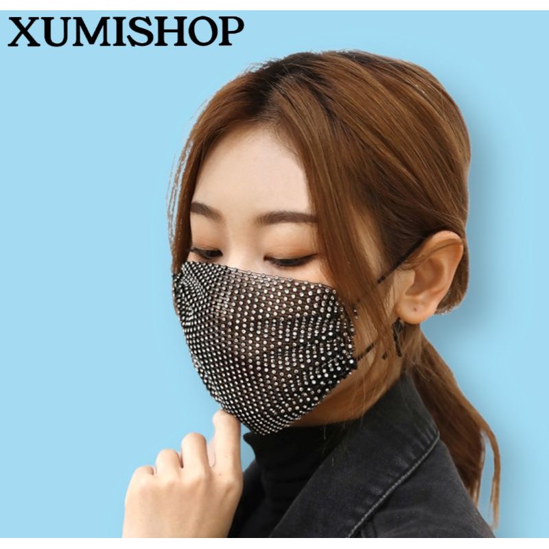 [HÀNG MỚI VỀ] Khẩu Trang Đính Đá Pha Lê Kim Sa Lấp Lánh Kim Tuyến Khẩu Trang Hot Trend Tiktok Sắc Màu Nhiều Màu XUMI800 | BigBuy360 - bigbuy360.vn