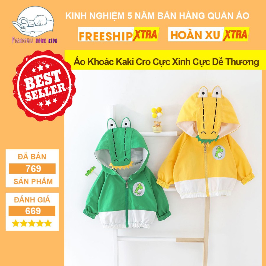 [DEAL SHOCK] Áo Khoác Kaki Cro Cho Bé Trai , Bé Gái Cực Xinh Cực Dễ Thương.KCRO