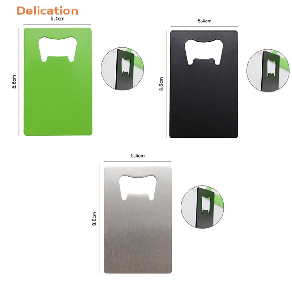 1 Dụng Cụ Mở Nắp Chai Bia S / S Hình Thẻ Bằng Thép Không Gỉ