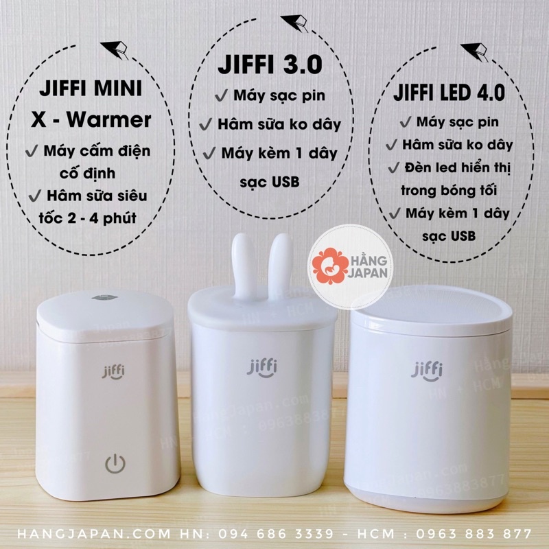 Máy hâm sữa cầm tay JIFFI 4.0 New, kiêm đun nước pha sữa bảo hành chính hãng 1 năm