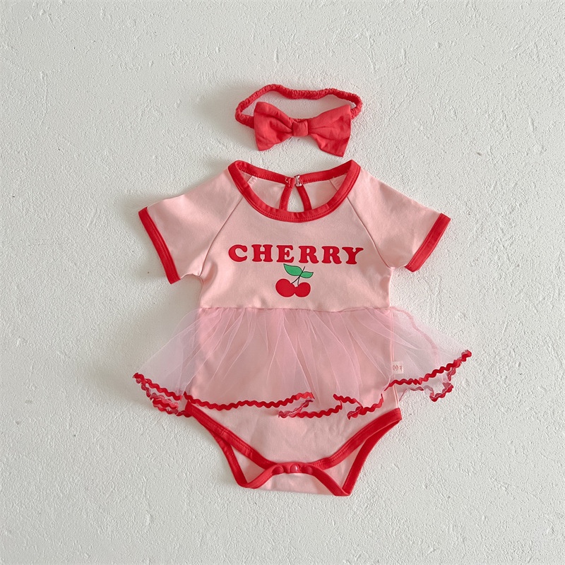 Bộ Áo Thun + Chân Váy Họa Tiết cherry Dễ Thương Thời Trang Mùa Hè 2022 Cho Bé Gái