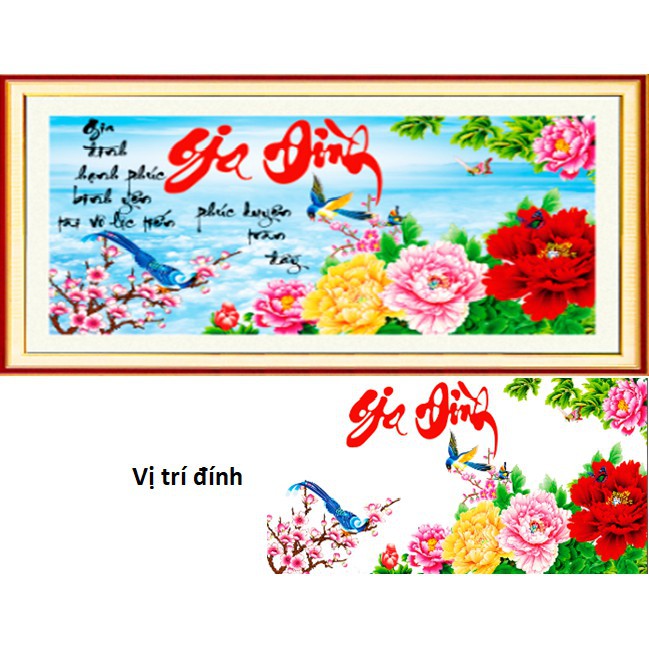 Tranh đính đá Gia đình KT:87×45cm