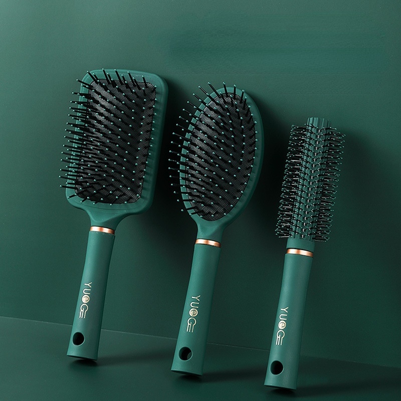 Bộ 3 Lược Chải Tóc Massage Túi Khí Màu Xanh Lá Đậm Thời Trang Cho Nữ