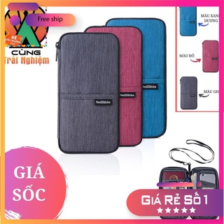 Ví du lịch đựng hộ chiếu thẻ tiền mặt nhỏ gọn siêu nhẹ chống trộm đeo cổ dành cho nam nữ naturehike nh17c001-b