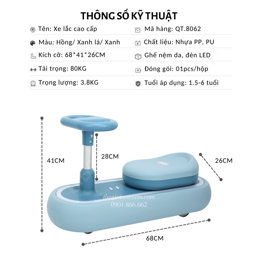 Xe lắc cao cấp cho bé QT.8062