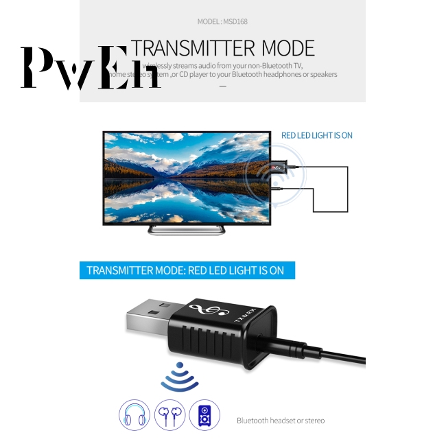 USB thu phát bluetooth 5.0 gắn máy tính TV dùng cho loa ngoài và tai nghe tiện dụng