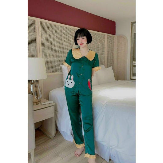 Set bộ satin mặc ngủ, mặc nhà thoáng mát