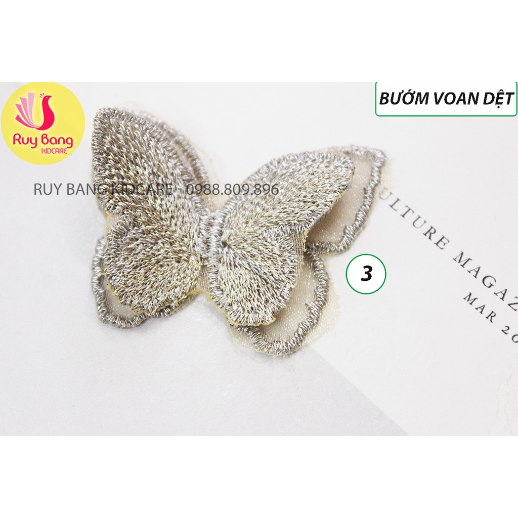 Bướm voan dệt size bé Rộng 4.5cm*Rộng 3.5*dài 3.5cm