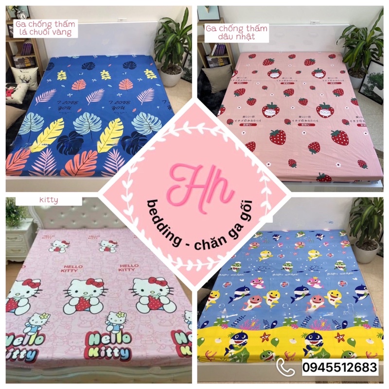 Ga Chống Thấm Cotton Hàn Quốc, Nằm Trực Tiếp Không Nóng, Không bí, Không Sột Soạt