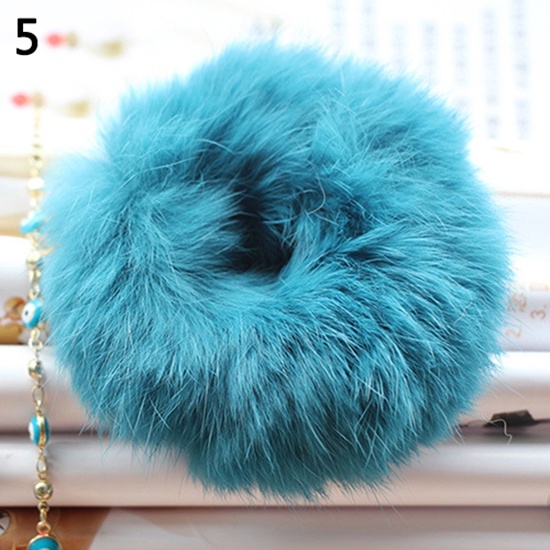 Dây buộc tóc lông mềm màu trơn thời trang