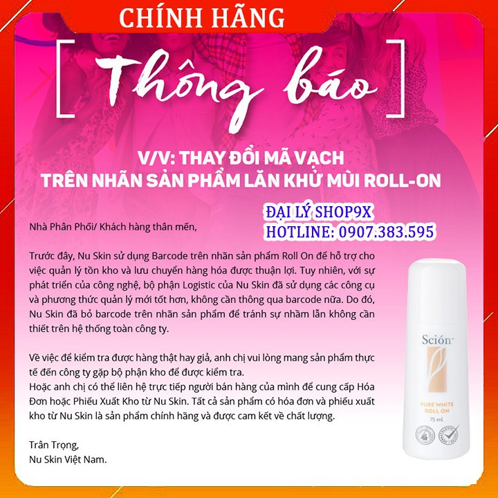 (Chính Hãng) Lăn Nách Scion Khử Mùi Cơ Thể Đặc Biệt Hôi Nách Hôi Chân + Tặng 1 Mặt Nạ Dưỡng Da