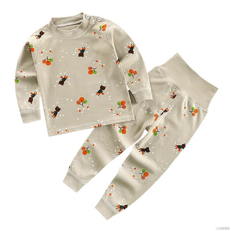 Bộ Đồ Ngủ Pijama Dài Tay Họa Tiết Hoạt Hình Cho Bé Từ 0-7 Tuổi