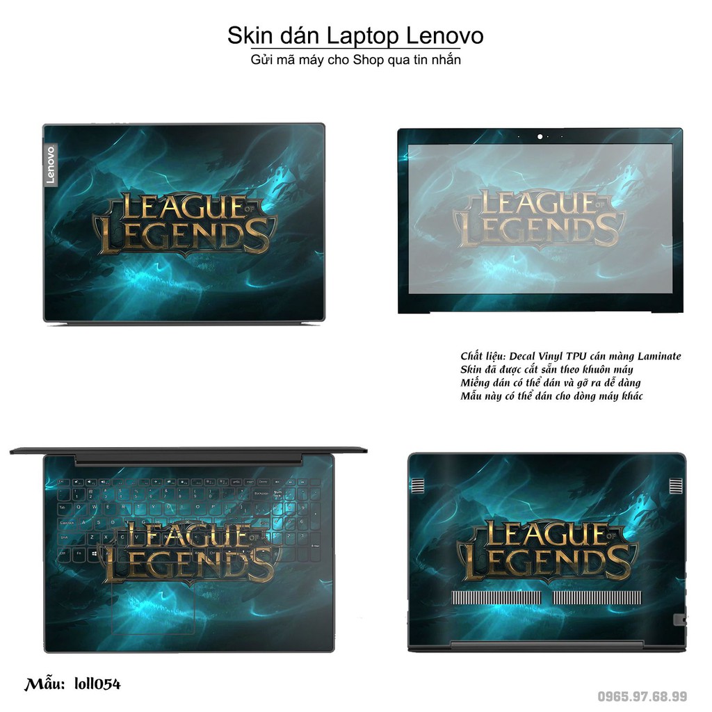 Skin dán Laptop Lenovo in hình Liên Minh Huyền Thoại nhiều mẫu 7 (inbox mã máy cho Shop)