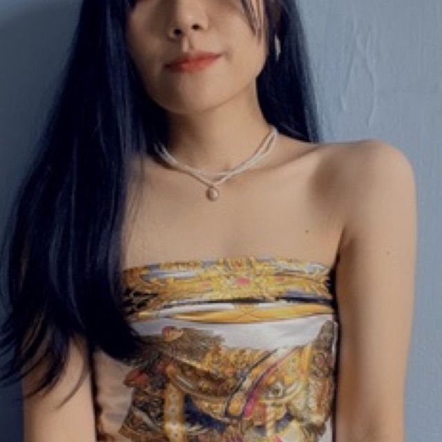 Choker xinh - Vòng cổ hạt bẹt dễ thương