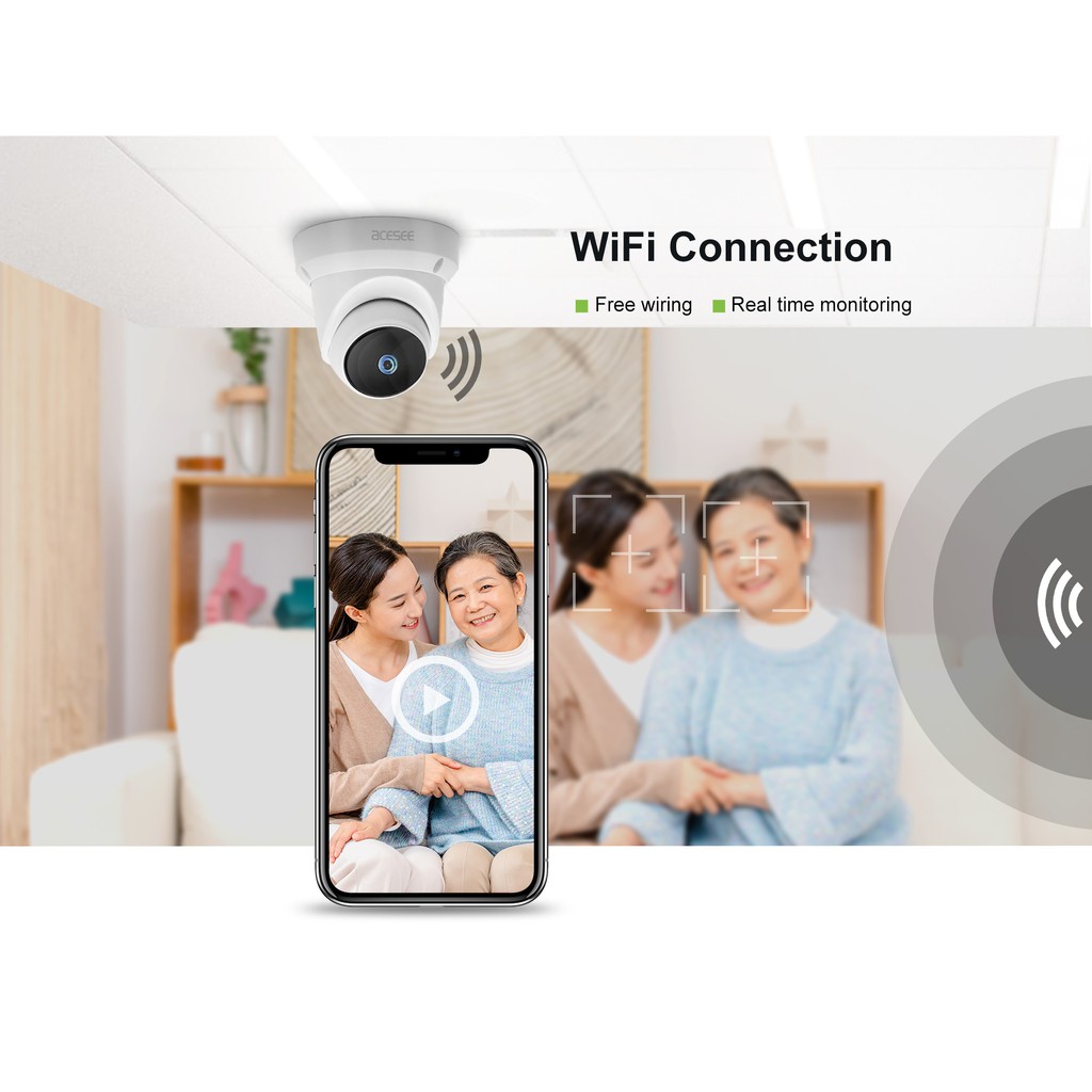 Mắt camera wifi xoay 355 độ trong nhà Acesee AC31 full hd