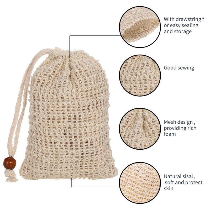 Túi Dây Rút Cotton Lanh Chất Lượng Cao Đựng Xà Phòng / Xà Phòng / Massage Tắm